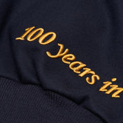 THE ALBANY ANNIVERSARY JACKET - Navy Melton Wool/Mahogany Leather Classic Fit - Golden Bear Sportswear