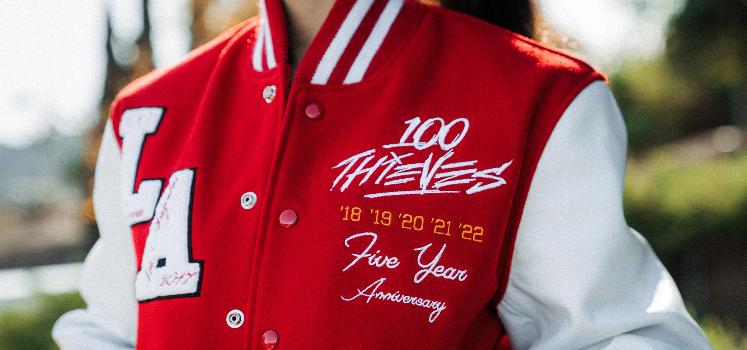 100 THIEVES 5-YEAR VARSITY JACKET