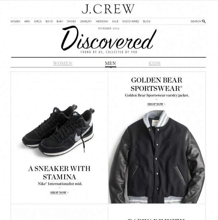 GOLDEN BEAR SPORTSWEAR FOR J. CREW MEN’S