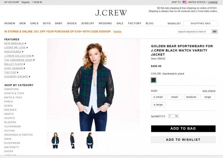 GOLDEN BEAR FOR J. CREW WOMEN’S!