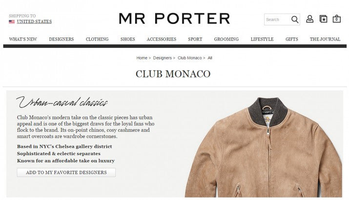 GOLDEN BEAR FOR CLUB MONACO (MR. PORTER)