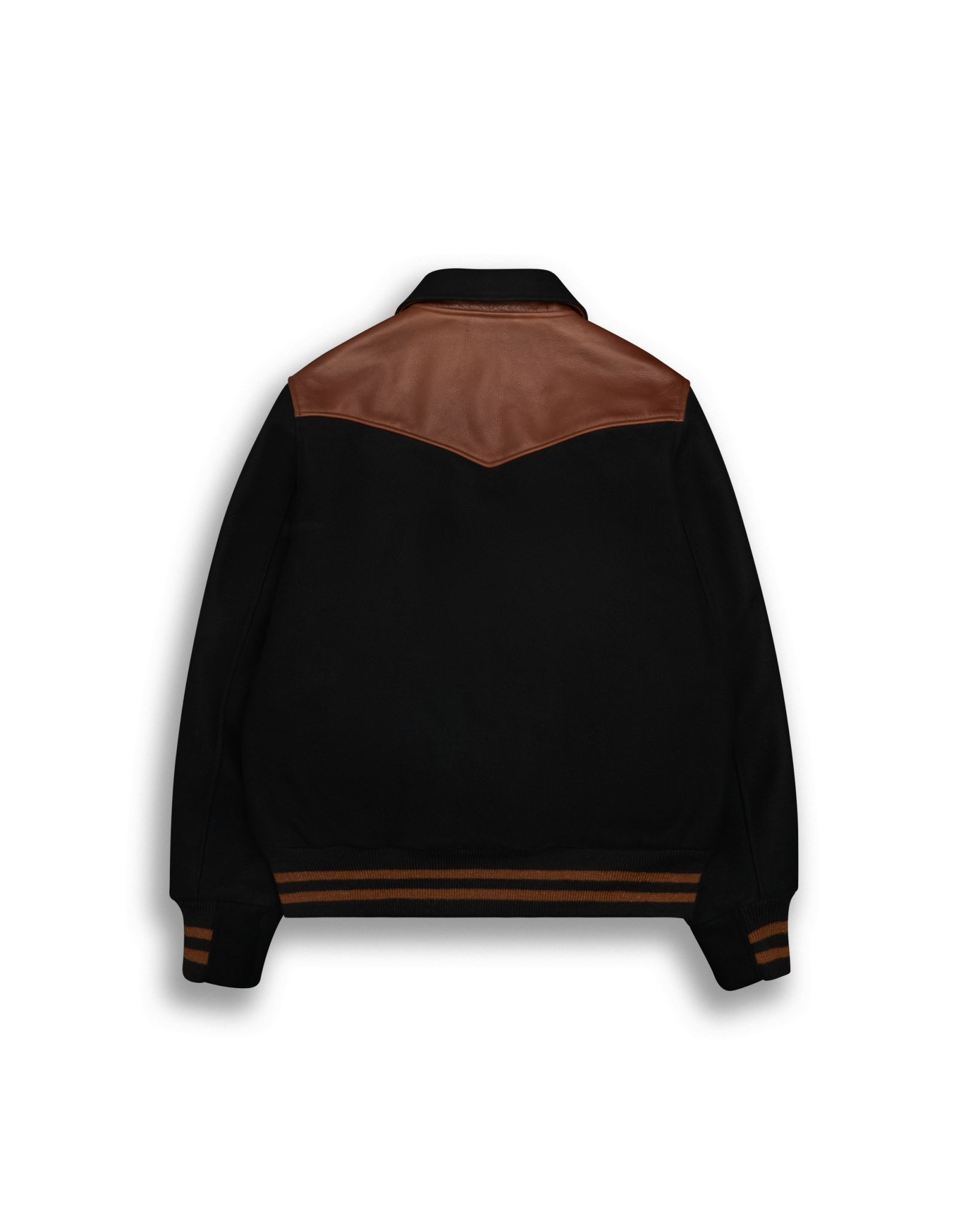 THE LOBOS - Western Varsity Jacket Black/Espresso Classic Fit