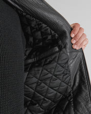 THE PACIFIC - Black Leather MA-1 Bomber Jacket Classic Fit