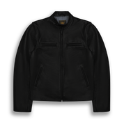 THE LODI - Black Leather Slim Fit