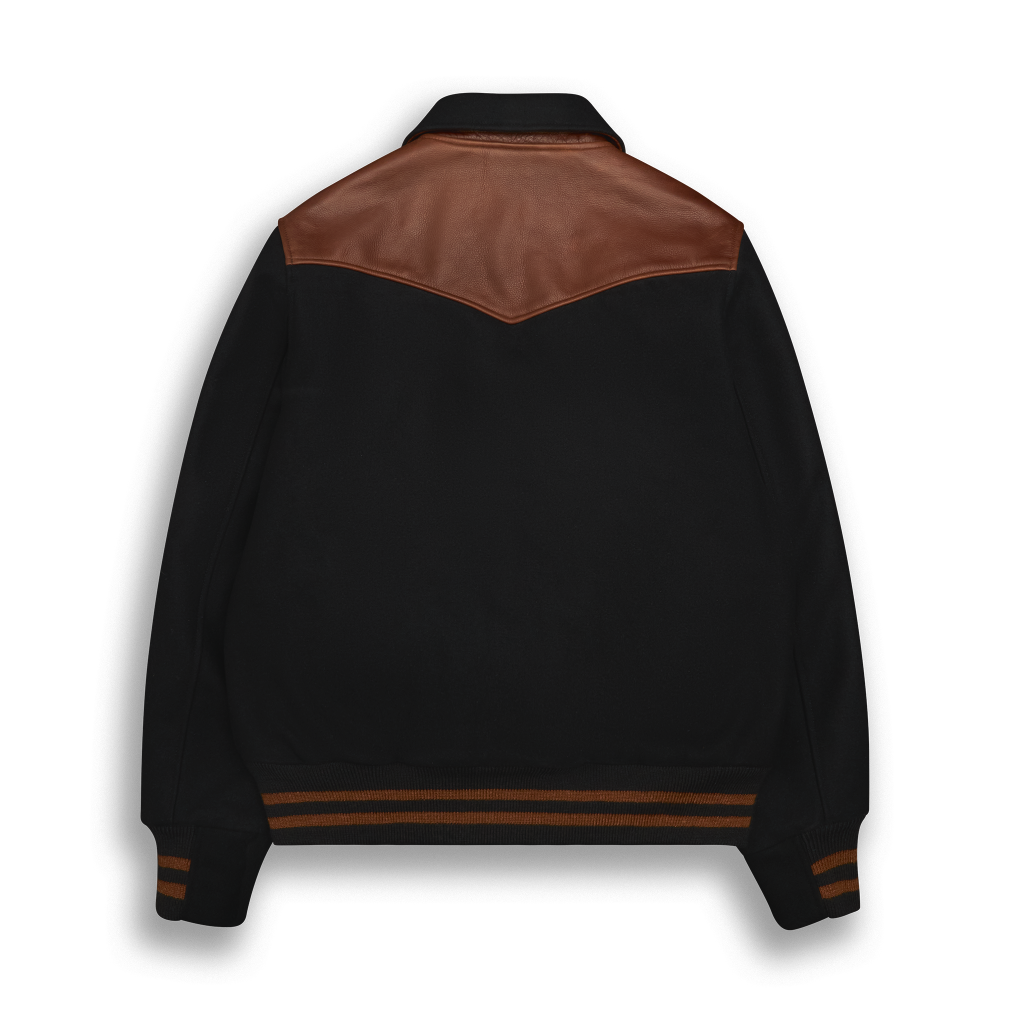THE LOBOS - Western Varsity Jacket Black/Espresso Classic Fit