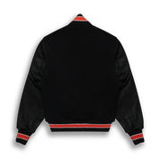 THE ALBANY - Black Melton Wool/Black Leather/Orange Stripe Classic Fit