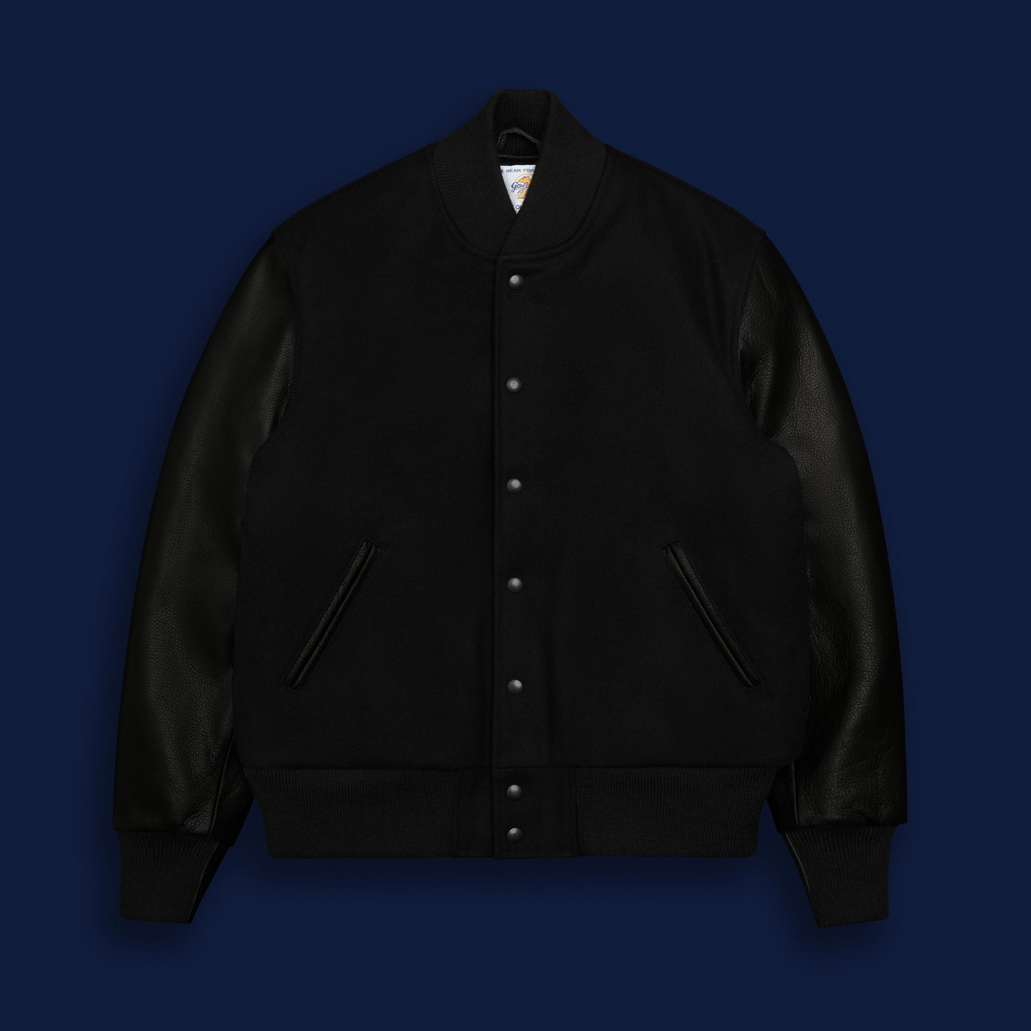 THE ALBANY - Black Melton Wool/Black Leather Classic Fit