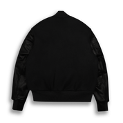 THE ALBANY - Black Melton Wool/Black Leather Classic Fit