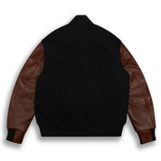 THE ALBANY - Black Melton Wool/Espresso Leather Classic Fit