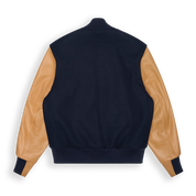 THE ALBANY - Navy Melton Wool/Tan Leather Classic Fit