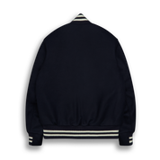 THE PORTOLA - Navy Wool/Striped Cuff Classic Fit