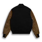 THE ALBANY - Black Melton Wool/Olive Leather Contemporary Fit