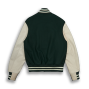THE ALBANY - Forest Melton Wool/Stone Leather Contemporary Fit