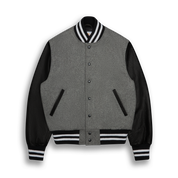 THE ALBANY - Grey Melton Wool/Black Leather Contemporary Fit
