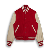 THE ALBANY - Red Melton Wool/Stone Leather Contemporary Fit
