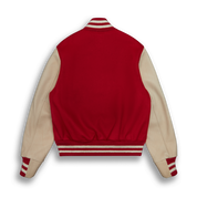 THE ALBANY - Red Melton Wool/Stone Leather Contemporary Fit