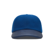 THE WARRIOR - Blue Melton Wool/Leather Cap