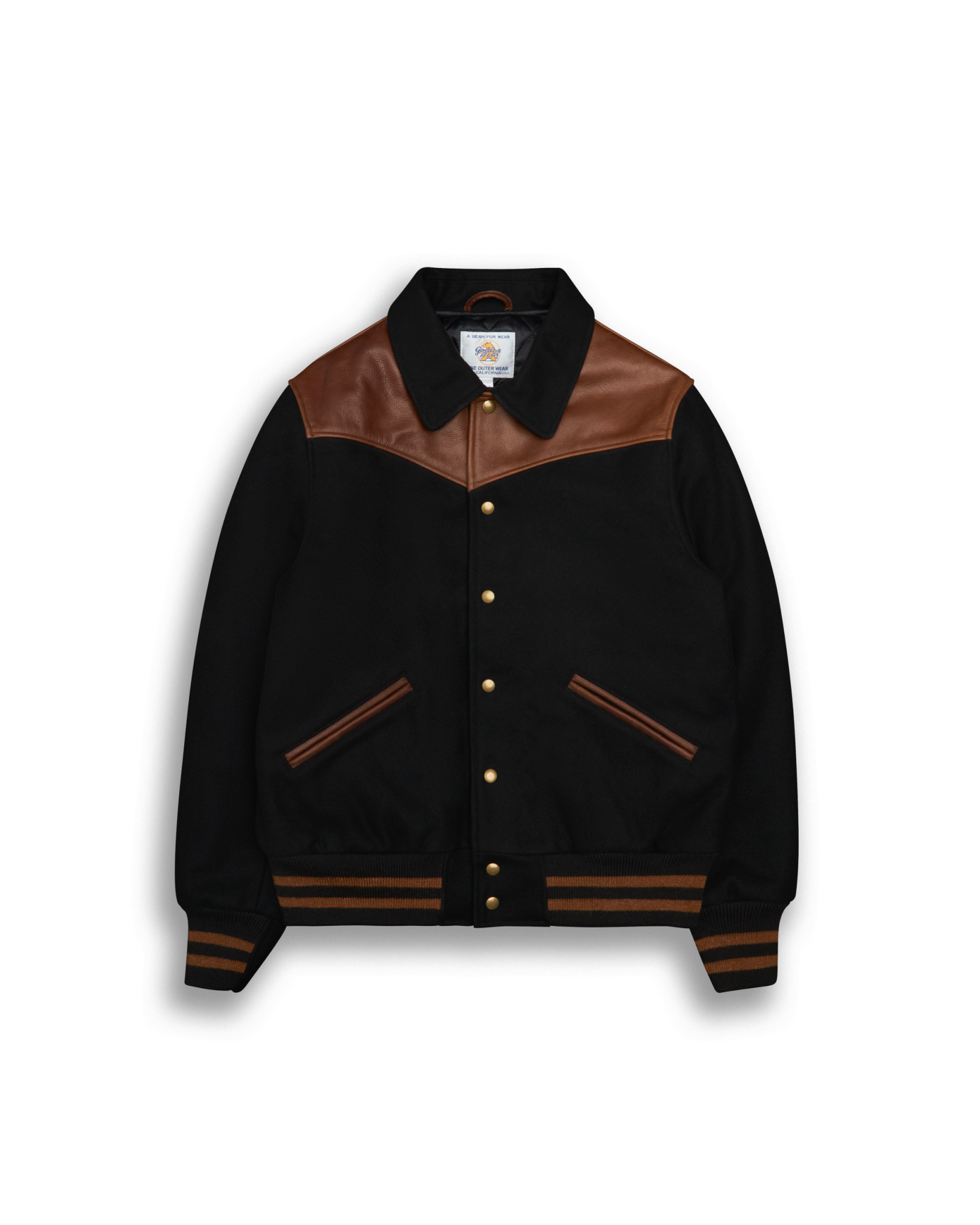 THE LOBOS - Western Varsity Jacket Black/Espresso Classic Fit