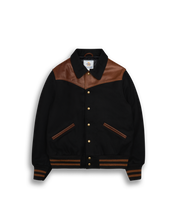 THE LOBOS - Western Varsity Jacket Black/Espresso Classic Fit
