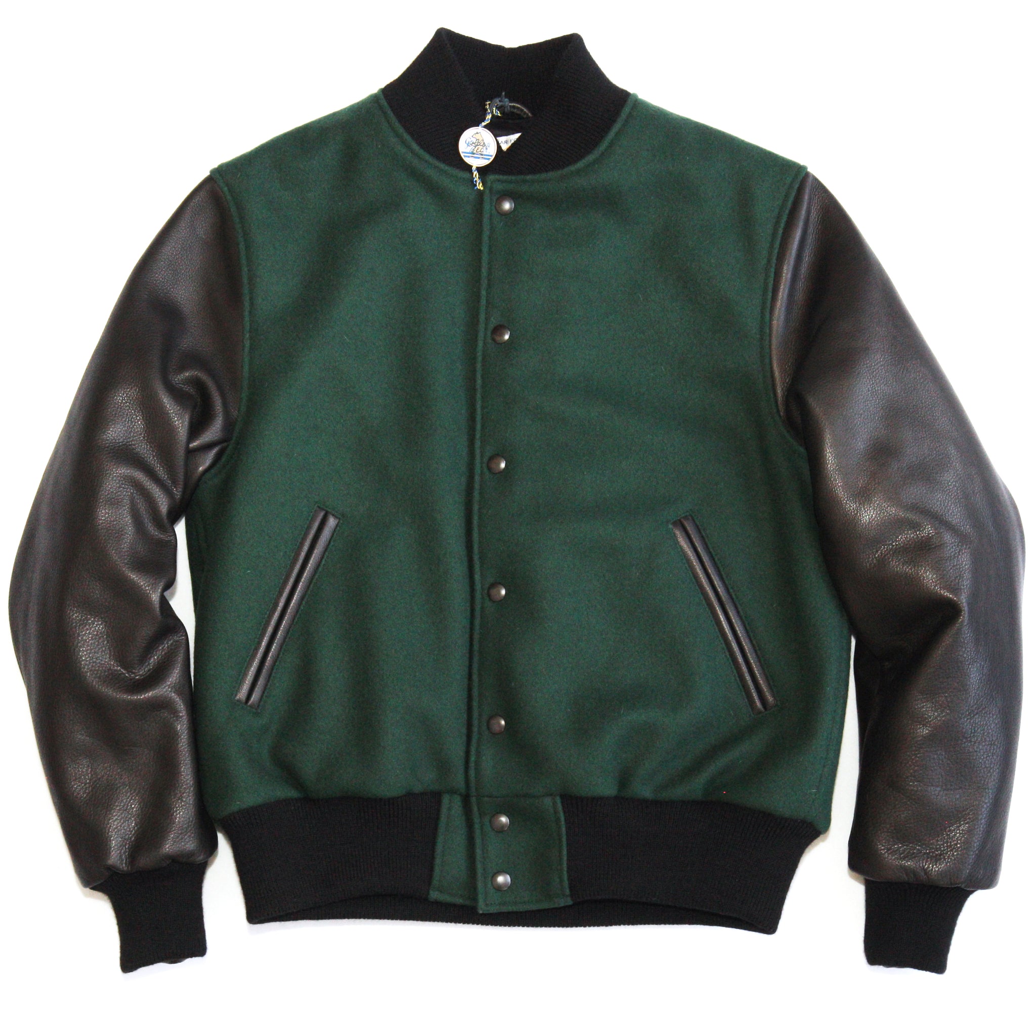 Forest/Black Classic Fit Varsity Jacket - Golden Bear Sportswear 