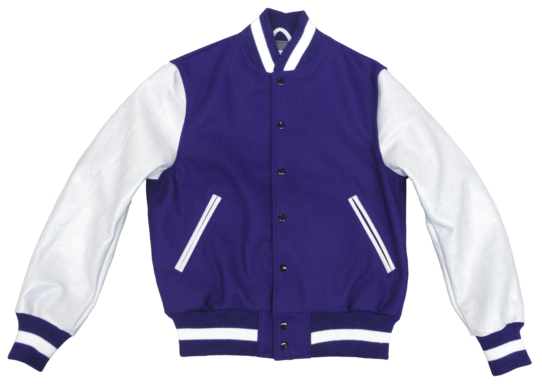 Purple/White Vintage Contemporary Fit Varsity Jacket - Golden Bear Sportswear 